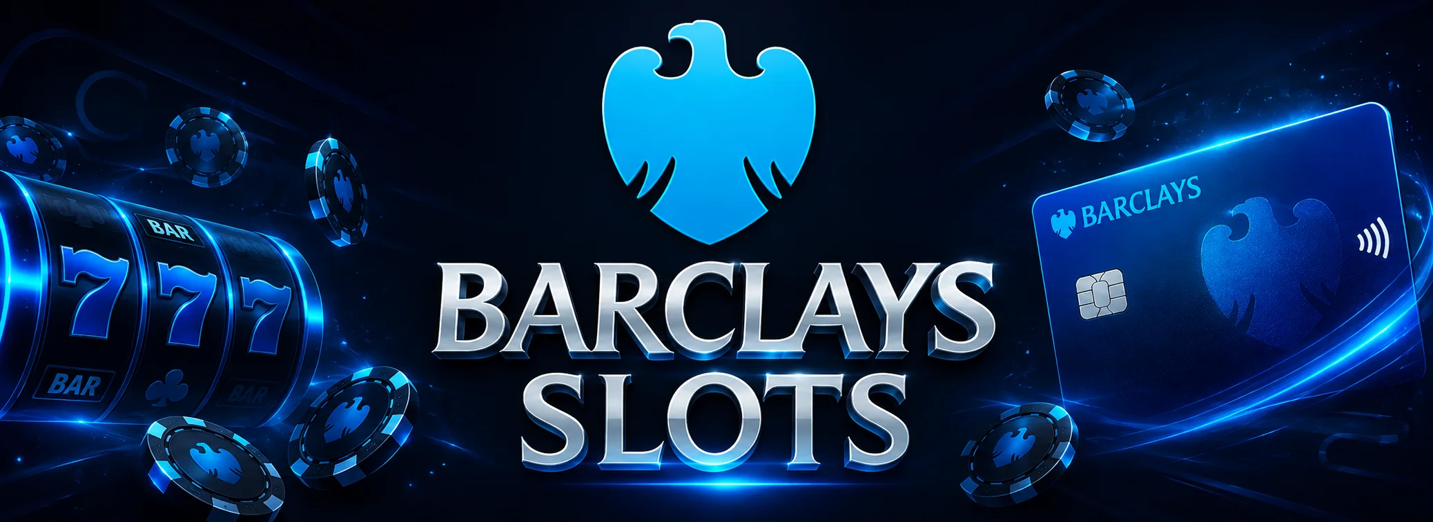 Barclays Slots welcome offer: 100% to £300 plus 450 bonus spins, cyan eagle on deep navy